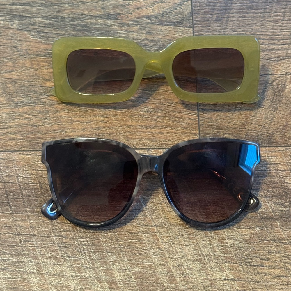 Green and Black Dramatic Sunglasses Set